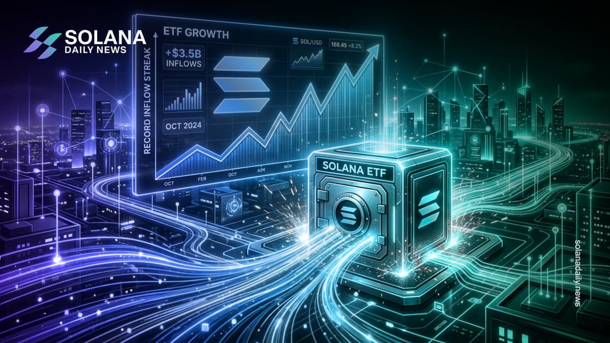Solana ETFs Extend Inflow Streak to 5 Days as Annual Record Flows Accelerate