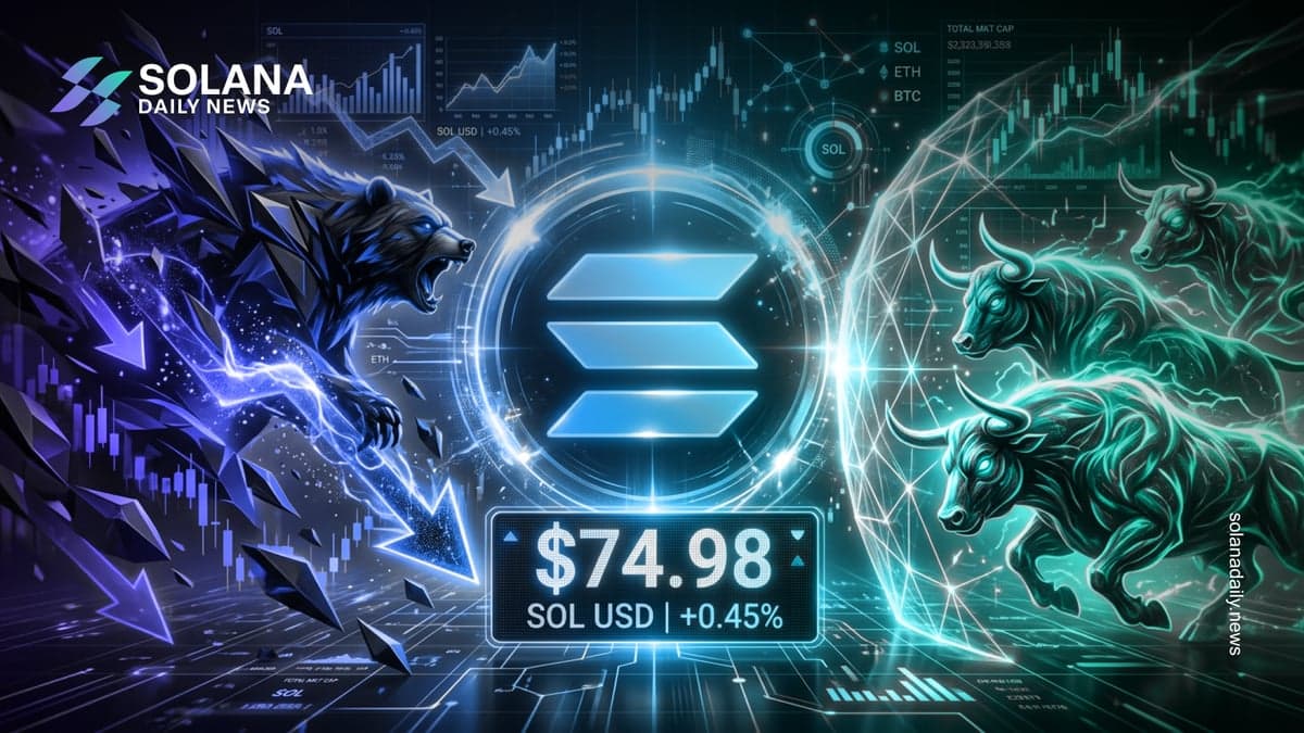Solana Price Stalls Below $75 as Selling Pressure Keeps Bulls on Hold