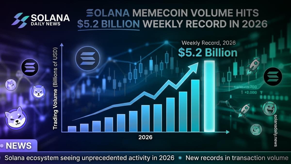 Solana Memecoin Volume Hits $5.2 Billion Weekly Record in 2026