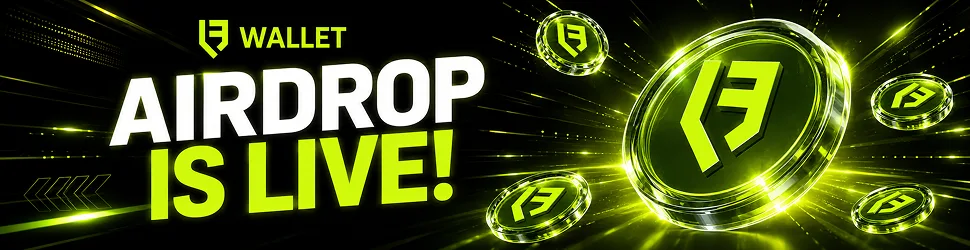 LF Wallet promotion offering up to 1,000,000 LF rewards with Google Play and App Store download options.